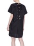Back View - Click To Enlarge - SACAI - Lace-up back T-shirt dress