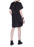 Figure View - Click To Enlarge - SACAI - Lace-up back T-shirt dress