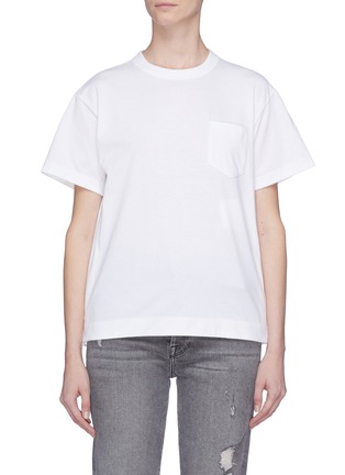 Main View - Click To Enlarge - SACAI - Pleated side zip T-shirt