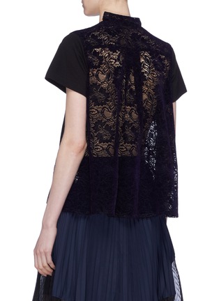 Back View - Click To Enlarge - SACAI - Patchwork lace back T-shirt