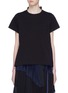 Main View - Click To Enlarge - SACAI - Patchwork lace back T-shirt
