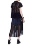 Figure View - Click To Enlarge - SACAI - Patchwork lace back T-shirt