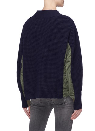 Back View - Click To Enlarge - SACAI - Bomber panel wool sweater