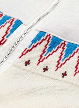  - SACAI - Graphic intarsia knit panel zip hoodie