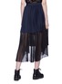 Back View - Click To Enlarge - SACAI - Asymmetric colourblock panelled wrap skirt