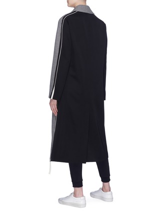 Back View - Click To Enlarge - STELLA MCCARTNEY - Colourblock houndstooth oversized wool coat