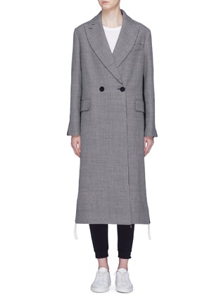 Main View - Click To Enlarge - STELLA MCCARTNEY - Colourblock houndstooth oversized wool coat