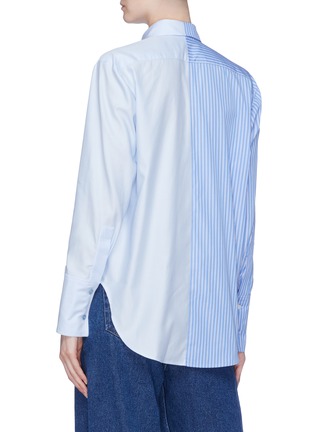 Back View - Click To Enlarge - STELLA MCCARTNEY - Button placket stripe panel bib shirt