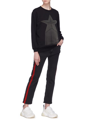 Figure View - Click To Enlarge - STELLA MCCARTNEY - Beaded star fringe sweatshirt