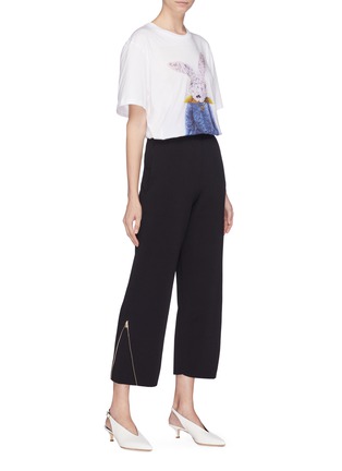 Figure View - Click To Enlarge - STELLA MCCARTNEY - Zip gusset cuff culottes