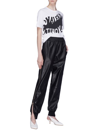 Figure View - Click To Enlarge - STELLA MCCARTNEY - 'Alicia' zip outseam faux leather pants