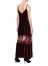 Back View - Click To Enlarge - STELLA MCCARTNEY - ‘Kelsey‘ Chantilly lace panel velvet slip dress