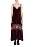 Main View - Click To Enlarge - STELLA MCCARTNEY - ‘Kelsey‘ Chantilly lace panel velvet slip dress