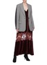 Figure View - Click To Enlarge - STELLA MCCARTNEY - ‘Kelsey‘ Chantilly lace panel velvet slip dress