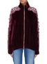 Main View - Click To Enlarge - STELLA MCCARTNEY - 'Lily' lace trim velvet bomber jacket