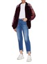 Figure View - Click To Enlarge - STELLA MCCARTNEY - 'Lily' lace trim velvet bomber jacket