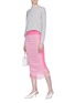 Figure View - Click To Enlarge - STELLA MCCARTNEY - Lace trim knit panel crepe midi skirt