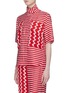 Detail View - Click To Enlarge - STELLA MCCARTNEY - 'Lana' zigzag chest pocket stripe silk moiré shirt