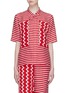 Main View - Click To Enlarge - STELLA MCCARTNEY - 'Lana' zigzag chest pocket stripe silk moiré shirt