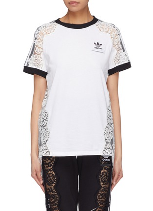 Main View - Click To Enlarge - STELLA MCCARTNEY - x adidas 3-Stripes sleeve lace panel T-shirt