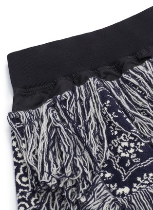 Detail View - Click To Enlarge - SACAI - x Reyn Spooner fringed floral intarsia knit skirt