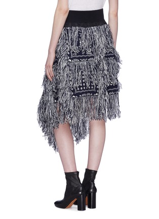Back View - Click To Enlarge - SACAI - x Reyn Spooner fringed floral intarsia knit skirt