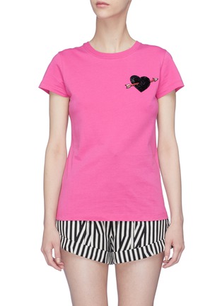Main View - Click To Enlarge - VALENTINO GARAVANI - 'Love Story' embellished heart patch T-shirt