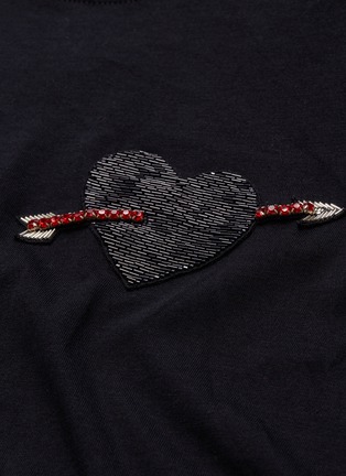  - VALENTINO GARAVANI - 'Love Story' embellished heart patch peplum T-shirt dress