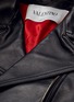  - VALENTINO GARAVANI - 'Love Story' heart appliqué sleeve ruffle leather jacket