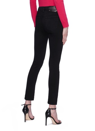 Back View - Click To Enlarge - VALENTINO GARAVANI - 'Love Story' embellished heart patch skinny jeans