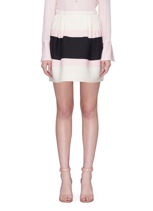 Main View - Click To Enlarge - VALENTINO GARAVANI - 'Macro Bayadère' colourblock pleated skirt
