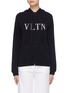 Main View - Click To Enlarge - VALENTINO GARAVANI - Logo intarsia cashmere knit zip hoodie