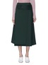 Main View - Click To Enlarge - VICTORIA BECKHAM - Wide martingale virgin wool midi skirt