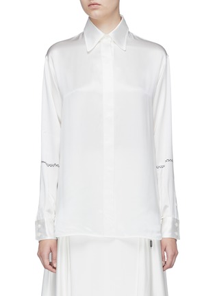 Main View - Click To Enlarge - VICTORIA BECKHAM - Lace print sleeve silk shirt