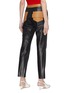 Back View - Click To Enlarge - VICTORIA BECKHAM - Colourblock cow leather pants