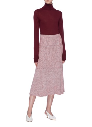 Figure View - Click To Enlarge - VICTORIA BECKHAM - Mélange rib knit skirt