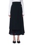 Main View - Click To Enlarge - VICTORIA BECKHAM - Pleated panel asymmetric wrap midi skirt