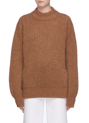 Main View - Click To Enlarge - VICTORIA BECKHAM - Elbow patch intarsia chunky rib knit sweater