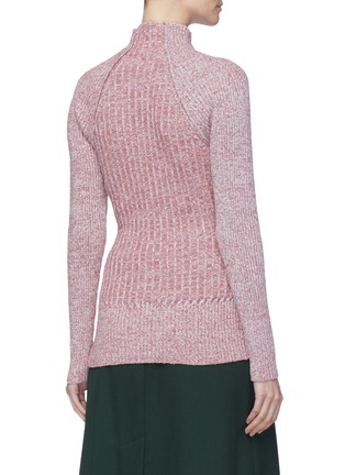 Back View - Click To Enlarge - VICTORIA BECKHAM - Polo neck rib knit sweater