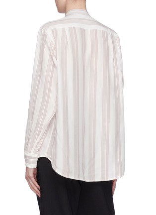 Back View - Click To Enlarge - VICTORIA BECKHAM - Stripe silk grandad shirt