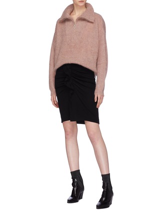 Figure View - Click To Enlarge - ISABEL MARANT ÉTOILE - 'Cyclan' mohair blend half-zip high neck sweater