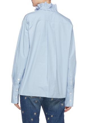 Back View - Click To Enlarge - ISABEL MARANT ÉTOILE - 'Mora' embroidered ruffle neck pleated bib shirt