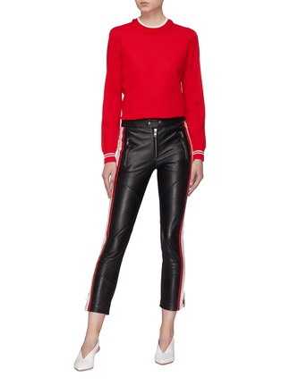 Figure View - Click To Enlarge - ISABEL MARANT ÉTOILE - 'Aya' stripe outseam leather pants