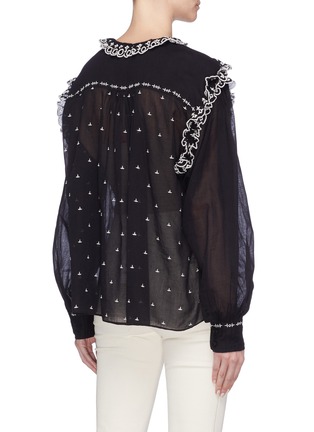 Back View - Click To Enlarge - ISABEL MARANT ÉTOILE - 'Eva' scalloped ruffle trim embroidered blouse
