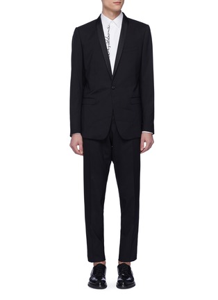 Main View - Click To Enlarge - - - 'Gold' stripe trim slim fit tuxedo suit