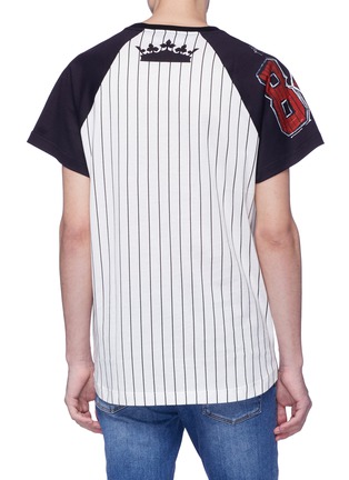 Back View - Click To Enlarge - - - 'Royal King' graphic print stripe baseball T-shirt