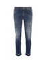 Main View - Click To Enlarge - - - Let-out cuff distressed capri jeans