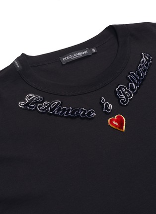  - - - 'L'Amore é Bellezza' patch long sleeve T-shirt