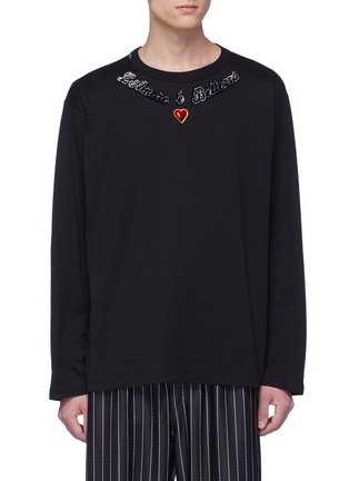 Main View - Click To Enlarge - - - 'L'Amore é Bellezza' patch long sleeve T-shirt