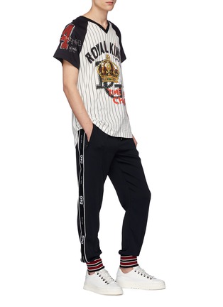 Figure View - Click To Enlarge - - - Logo stripe outseam jogging pants